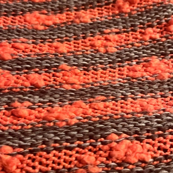 Free People Oversized Open Knit Sweater Stripe Weave Crochet Boho Scallop parka - Picture 6 of 9